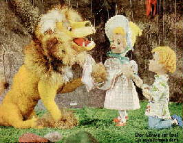 Der L�we mit Kim und Pips