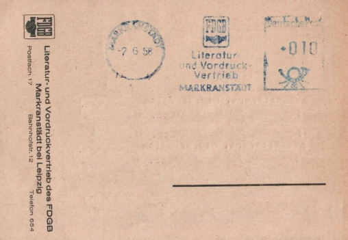 Werbekarte FDGB