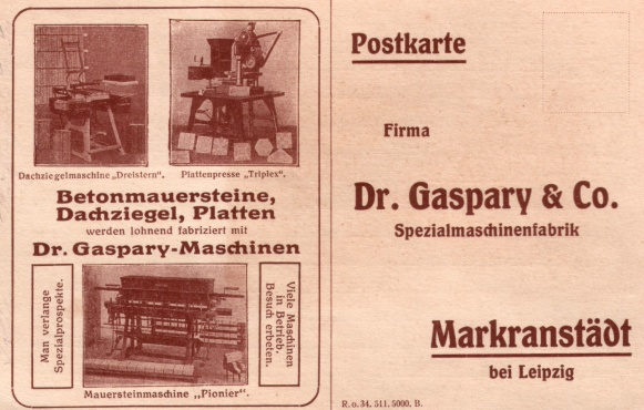 Werbekarte Gaspary