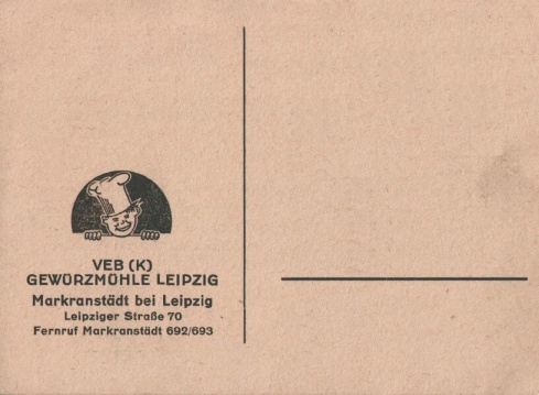 Werbekarte Gewürzmühle
