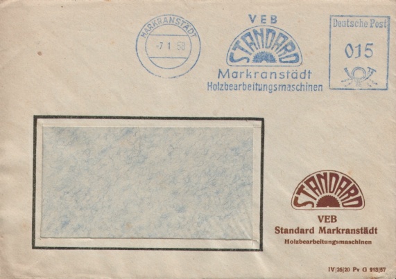 Werbeumschlag VEB Standard